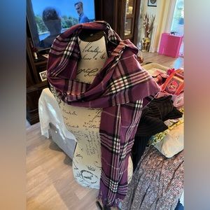 Plum black white scarf